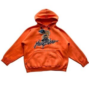 Johnny Blaze Hooded Sweatshirt size L orange Vintage 90s boxing Gel Print RARE